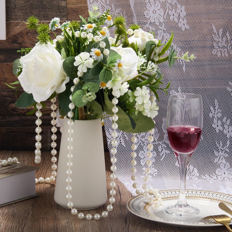 AdasBridal Pearls String Beads 33 Feet Faux Pearls Roll for Crafting Christmas Tree Garland Flowers DIY Wedding Party Centerpiece Party Jewelry Decoration (10mm Ivory) - Image 5